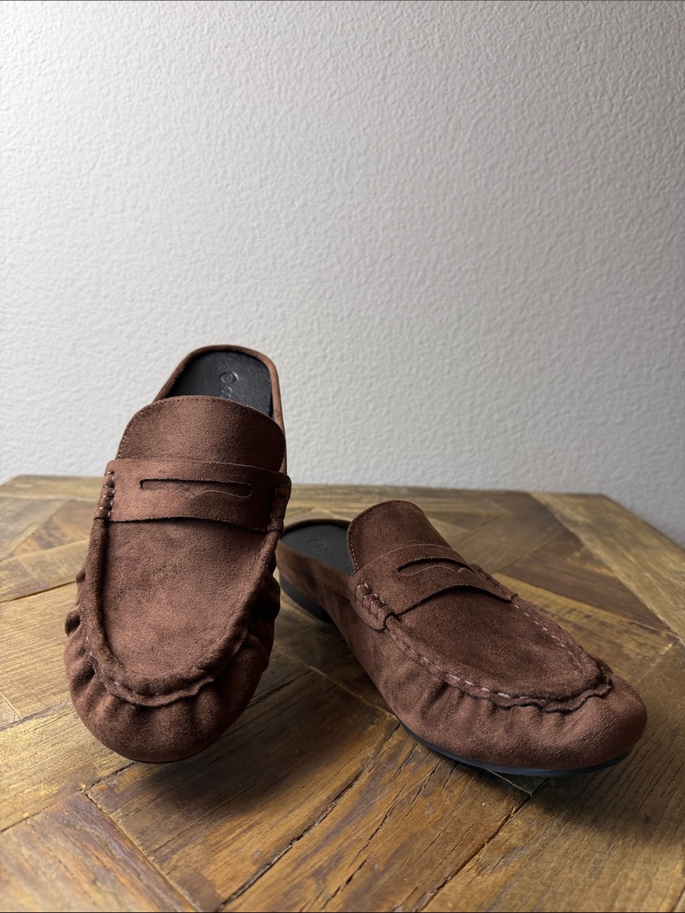 Size 9 Coutgo Coach Chocolate Brown Suede Penny Loafer Mules